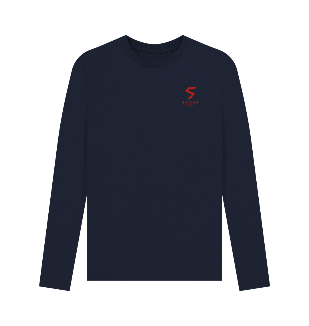 Navy Blue Printed Long Sleeve T Shirt