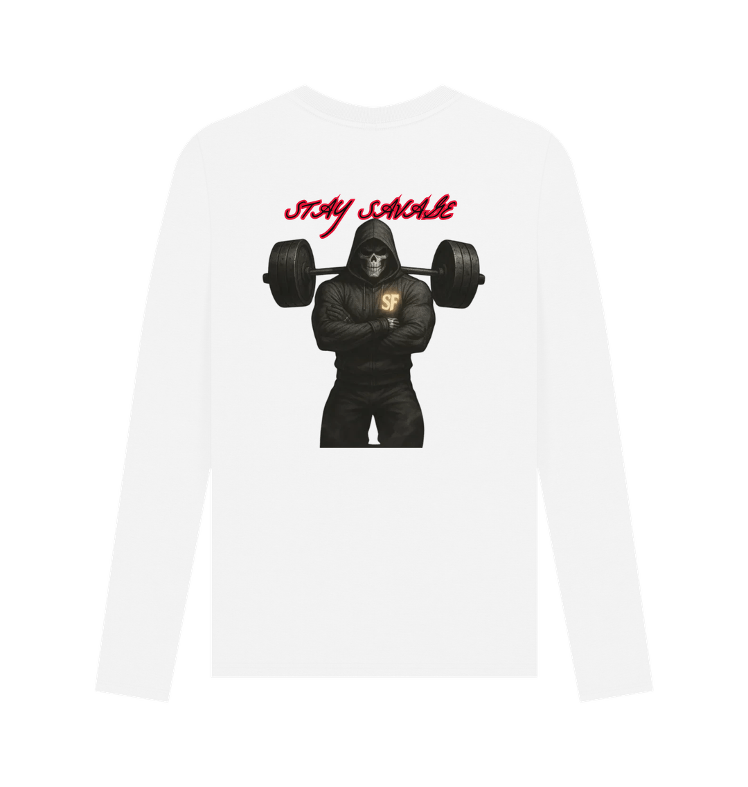White Printed Long Sleeve T Shirt